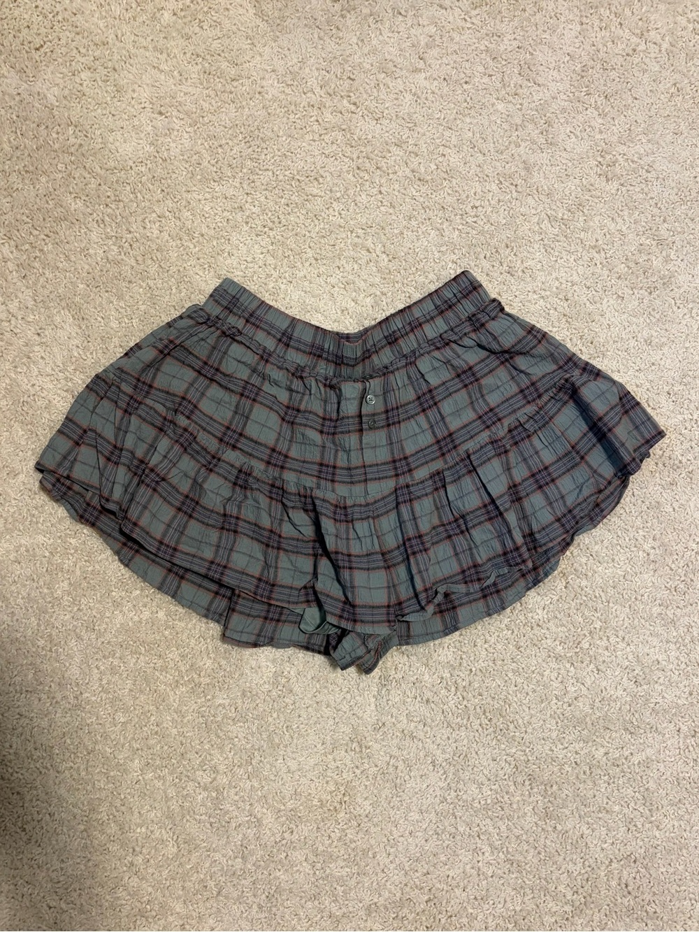 Torrid Lovesick Plaid Ruffle Shorts